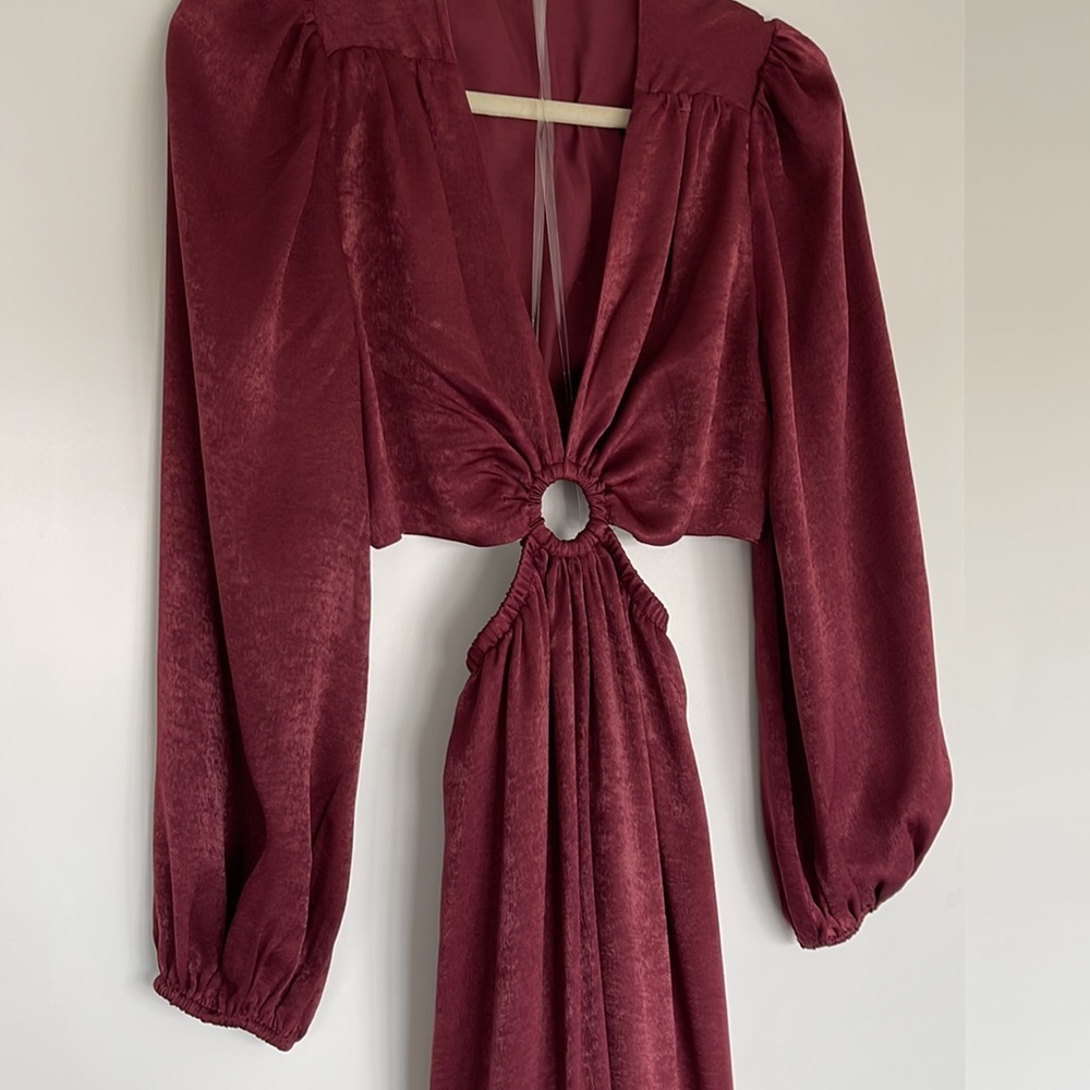 Altar'd State Burgundy Maxi Dress - Picture 2 of 4